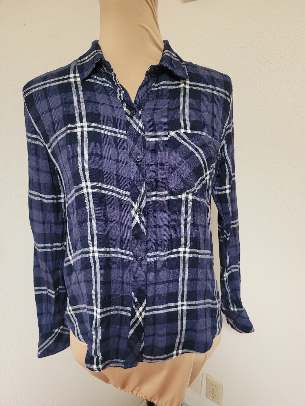 Rails Navy Plaid Button-Up Flannel Shirt